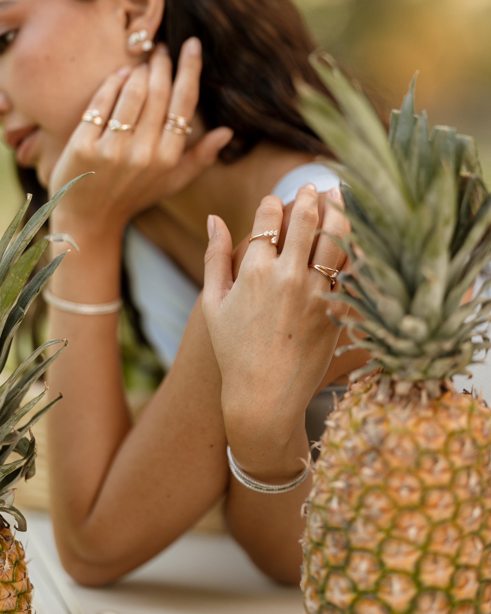 Sole - Wrap Diamond 4 Pear Ring