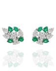 Aura - Emerald & Diamond Leaves Earring