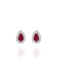 Minerva Pear Ruby Earrings