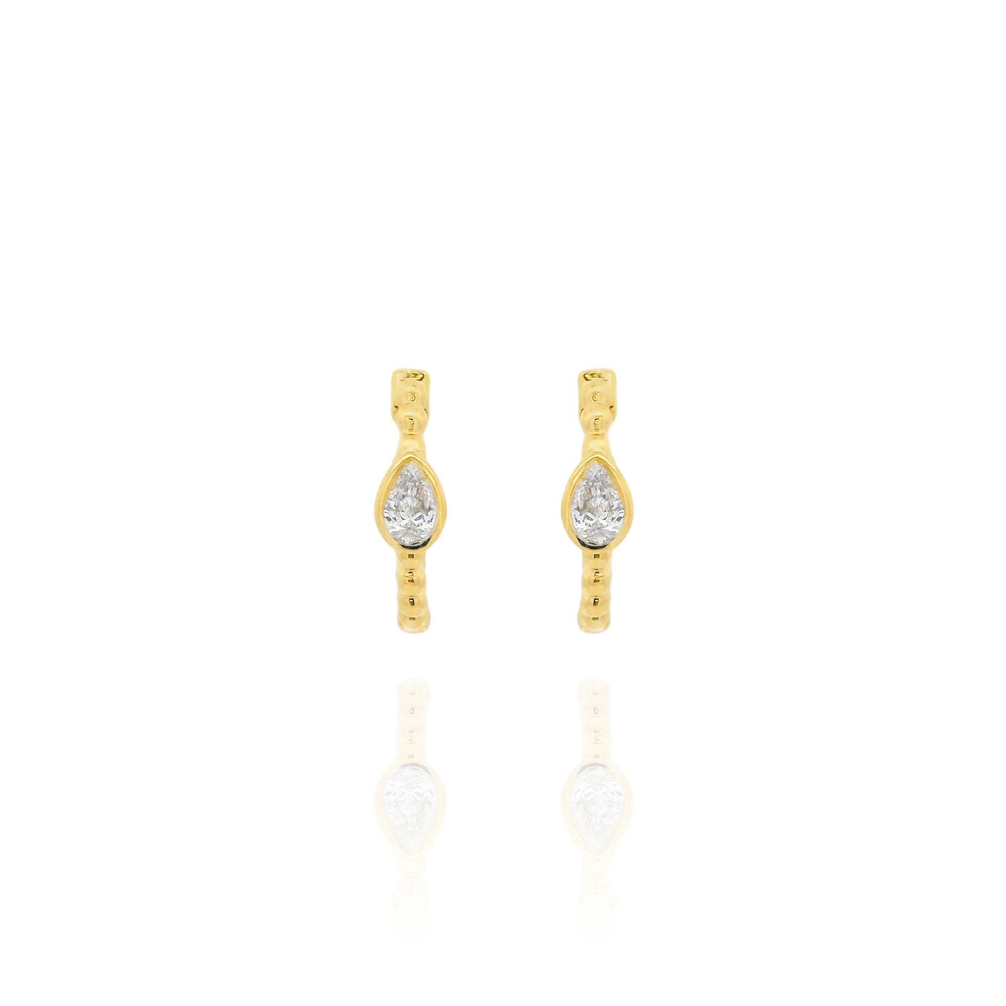 Julia Pear Diamond Huggie