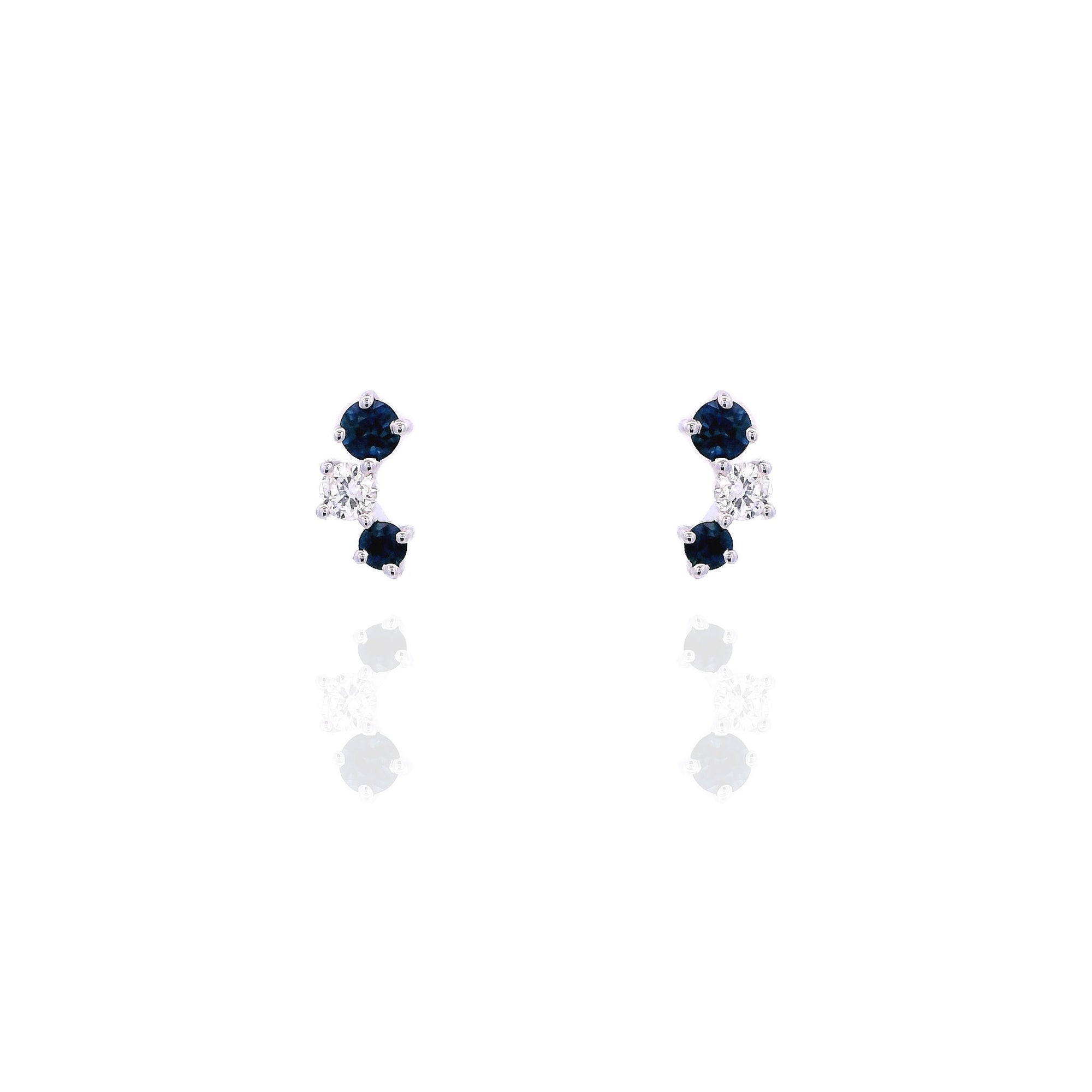 Ofelia - 2 Sapphires &amp; 1 Diamond Piercing