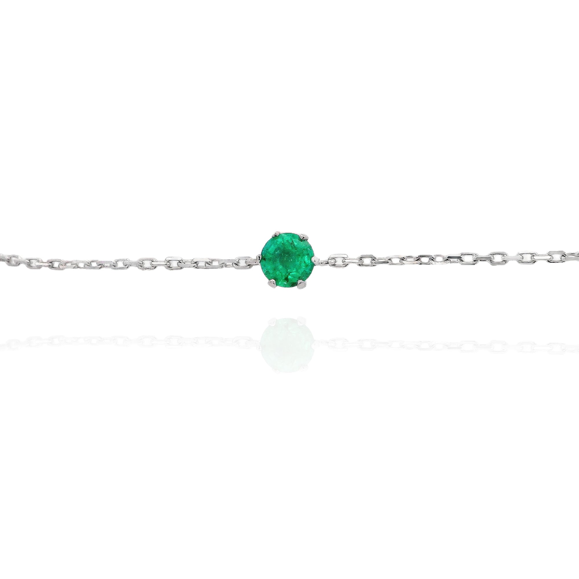 ‪Sofi - Solitaire Emerald Bracelet