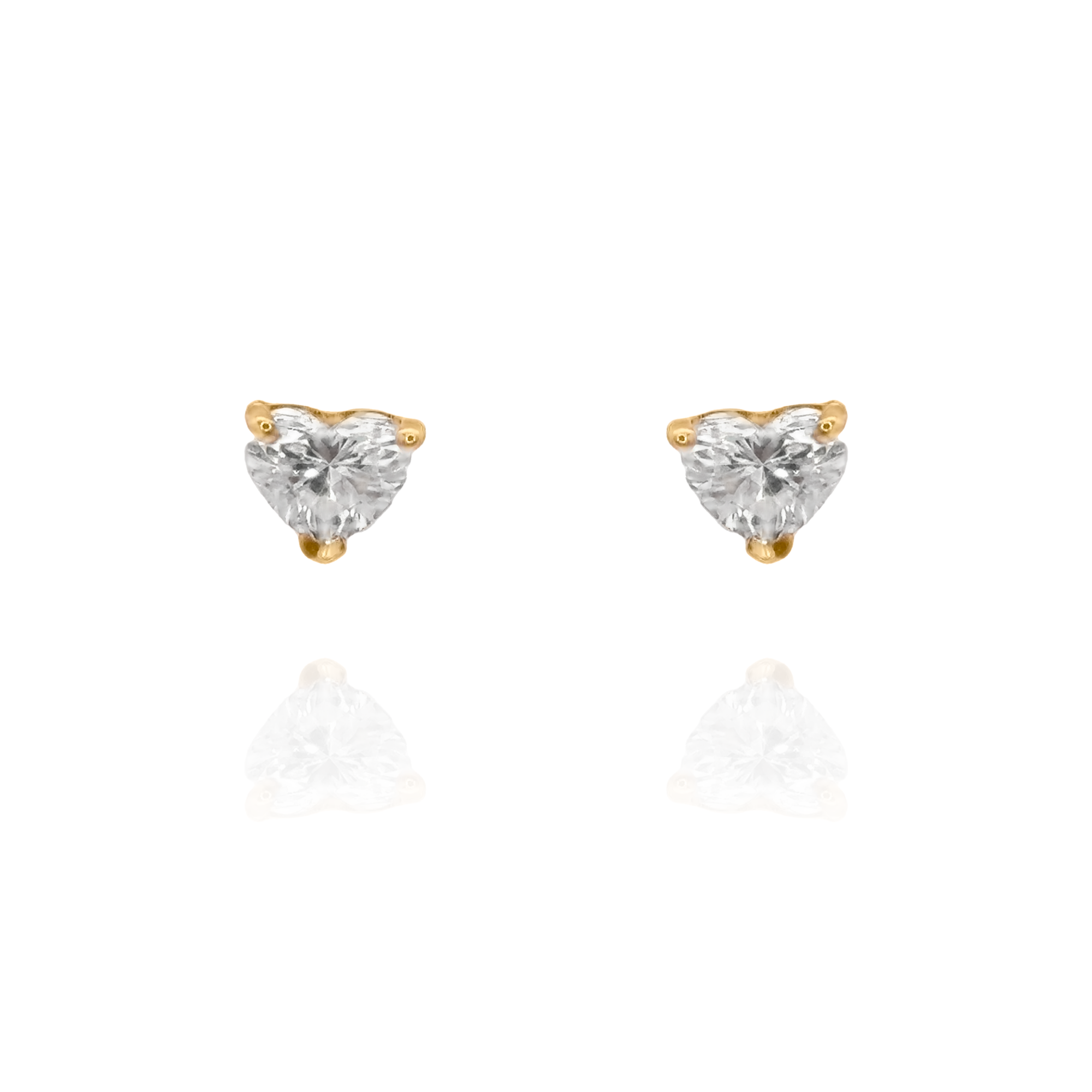 Elio - Heart Diamond Solitaire Earrings
