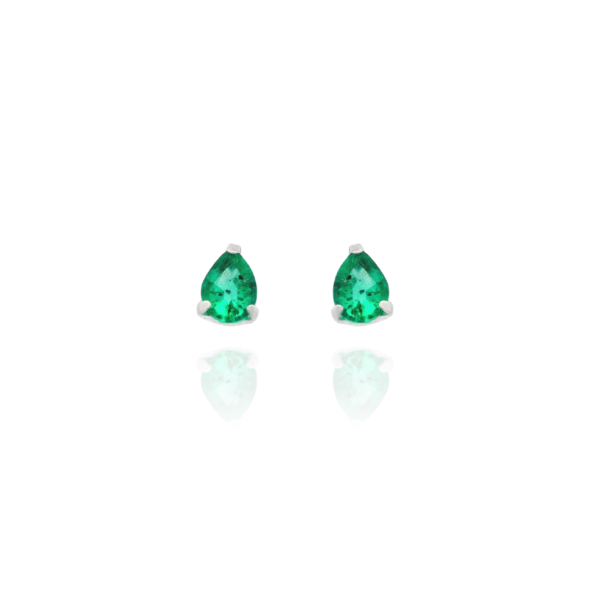 Susi - Pear Emerald Piercing Pair