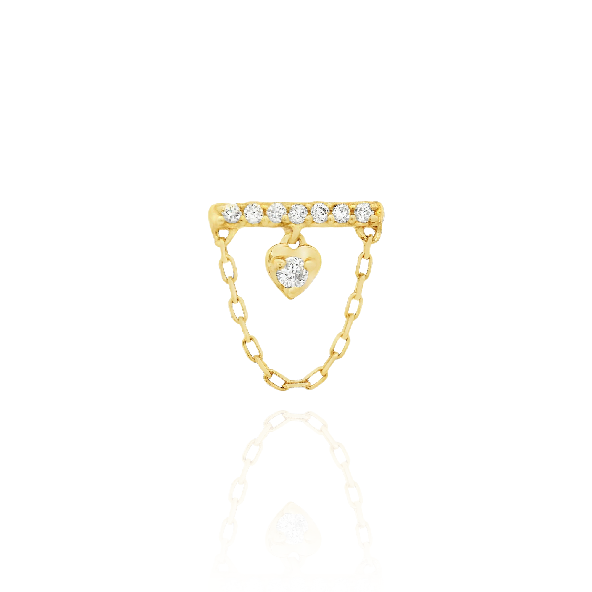 Venecia - Bar Diamond Chain Heart Piercing