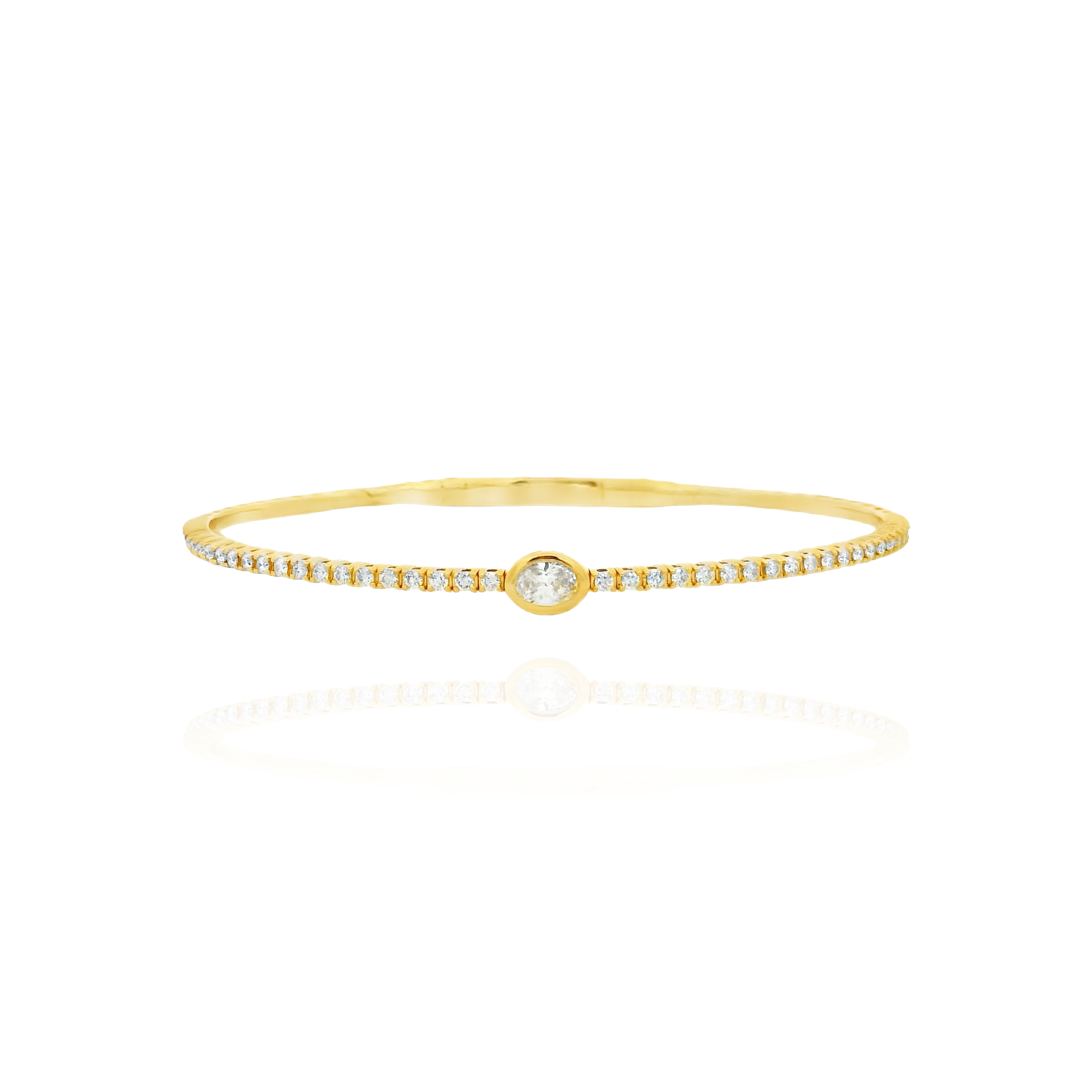 Grace - Flexible Bangle Solitaire Oval