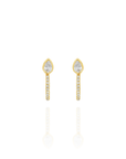 Amalfi -Mini Solitaire Pear Diamond Huggies