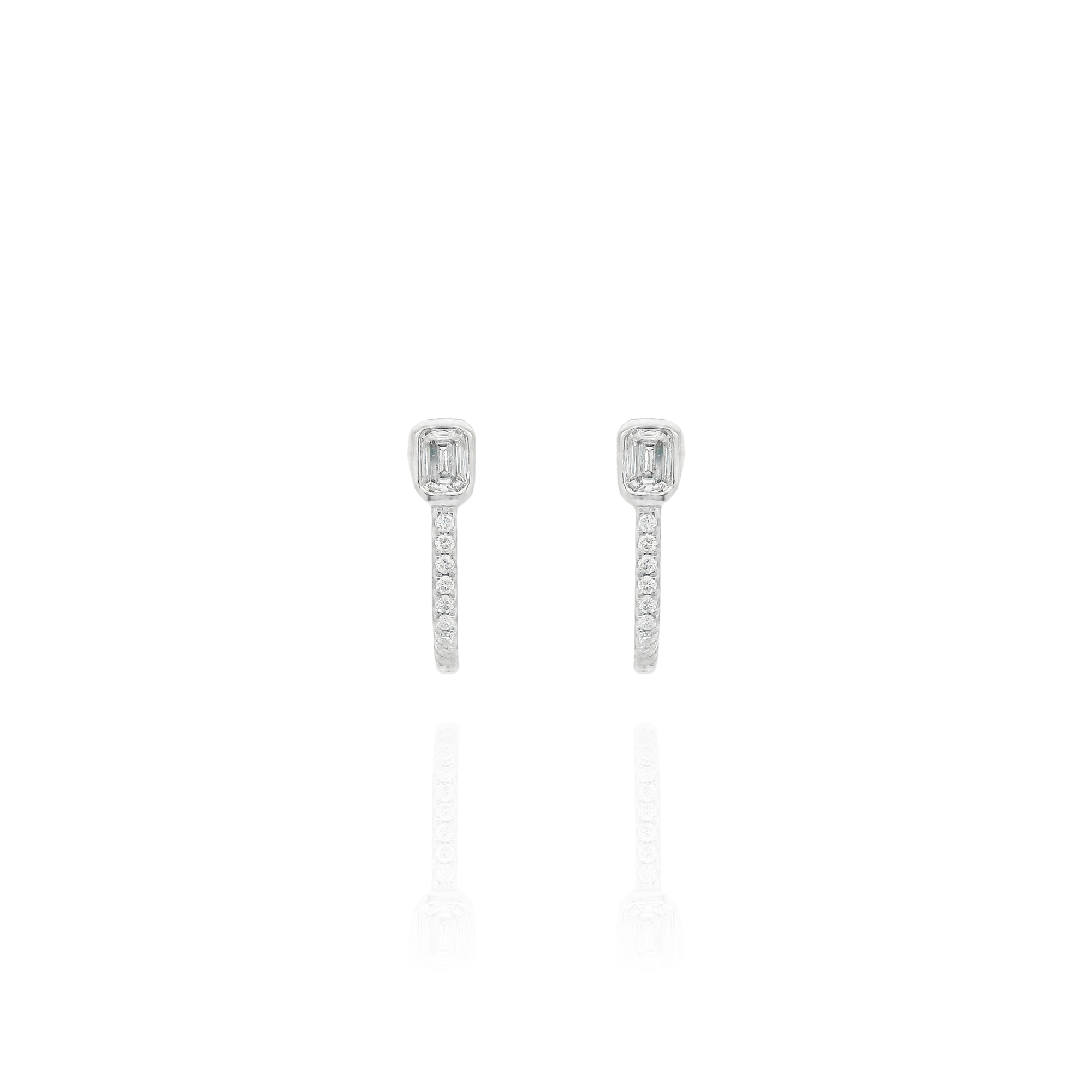 Serena - Mini Diamond Baguette Huggies