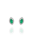 Onda - Marquise Emerald Diamond Earrings