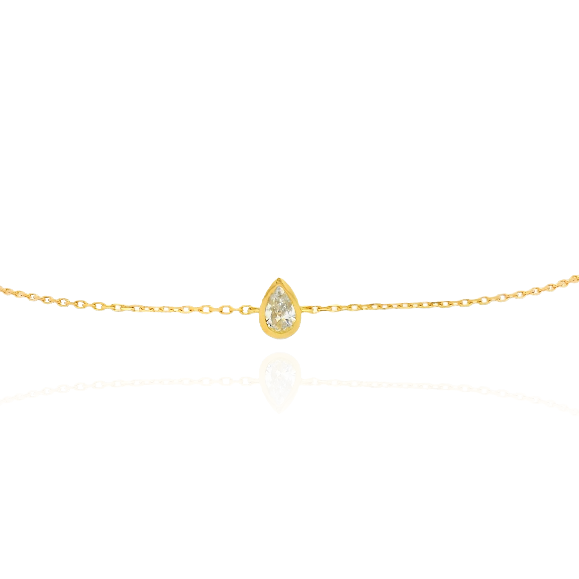 Carmen - Solitario Pear Bezel Bracelet
