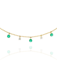 Alba- Emerald Drop and Round Diamond Drop