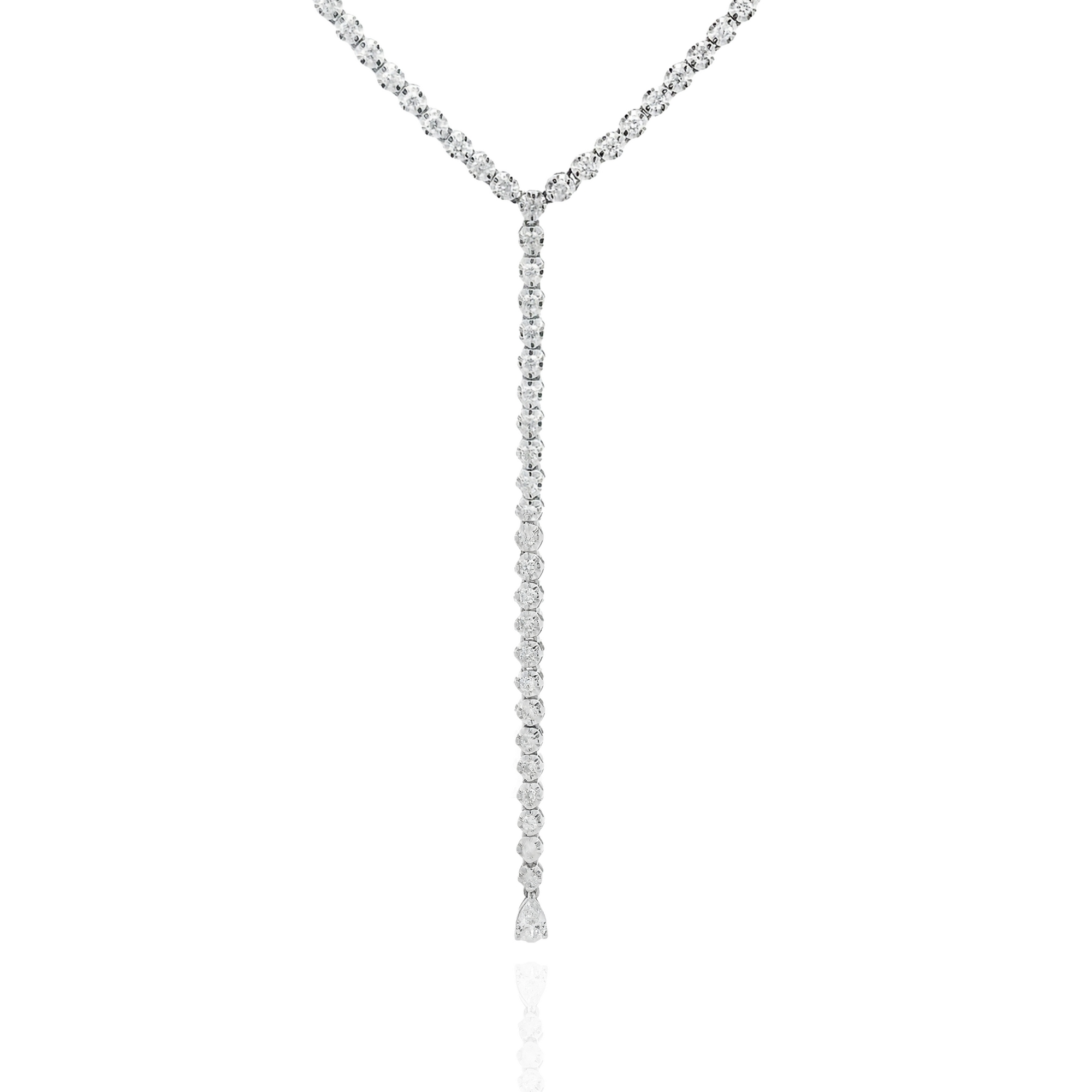 Renata - Diamond Drop Tennis Necklace