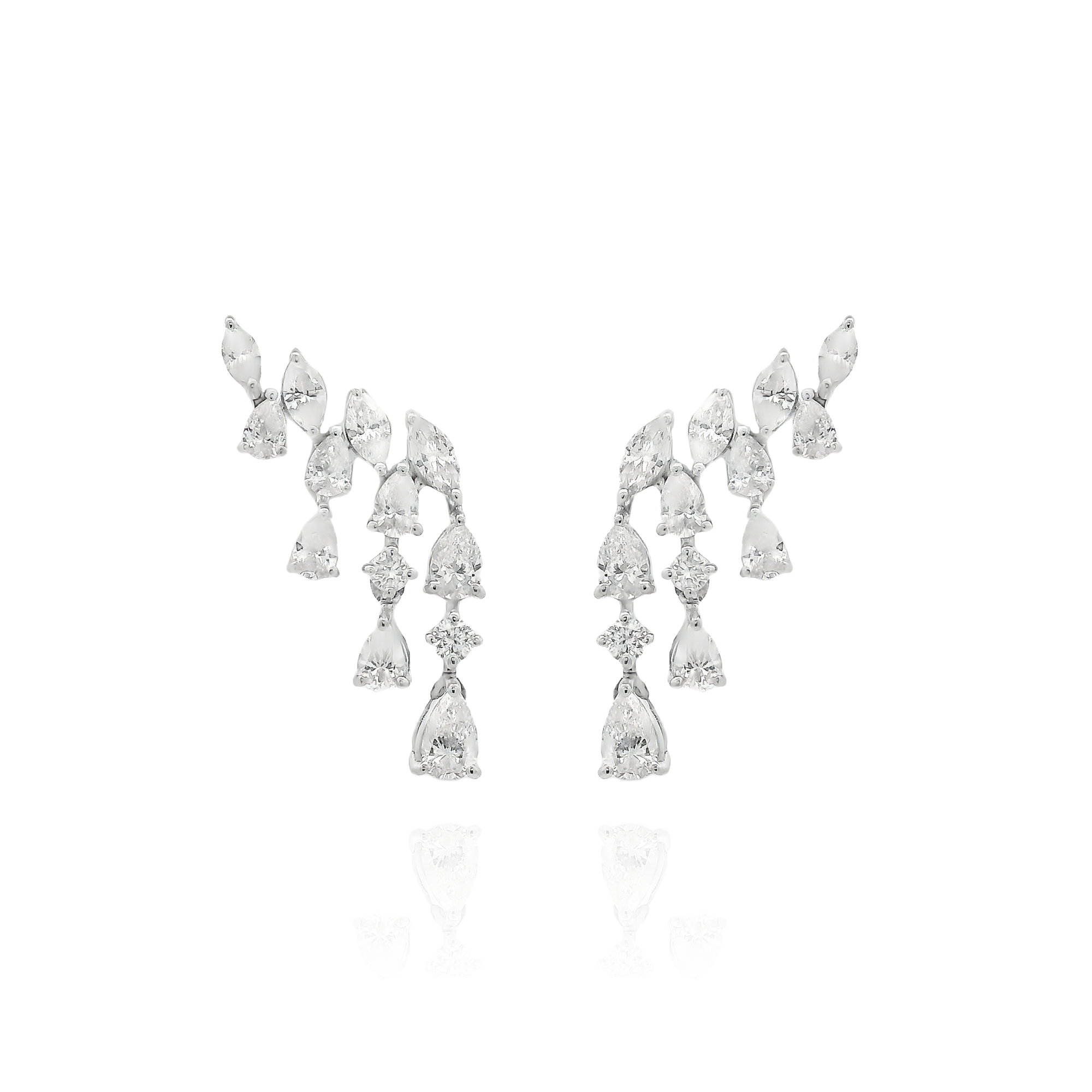 Gala Pear Climber Dangle Earrings