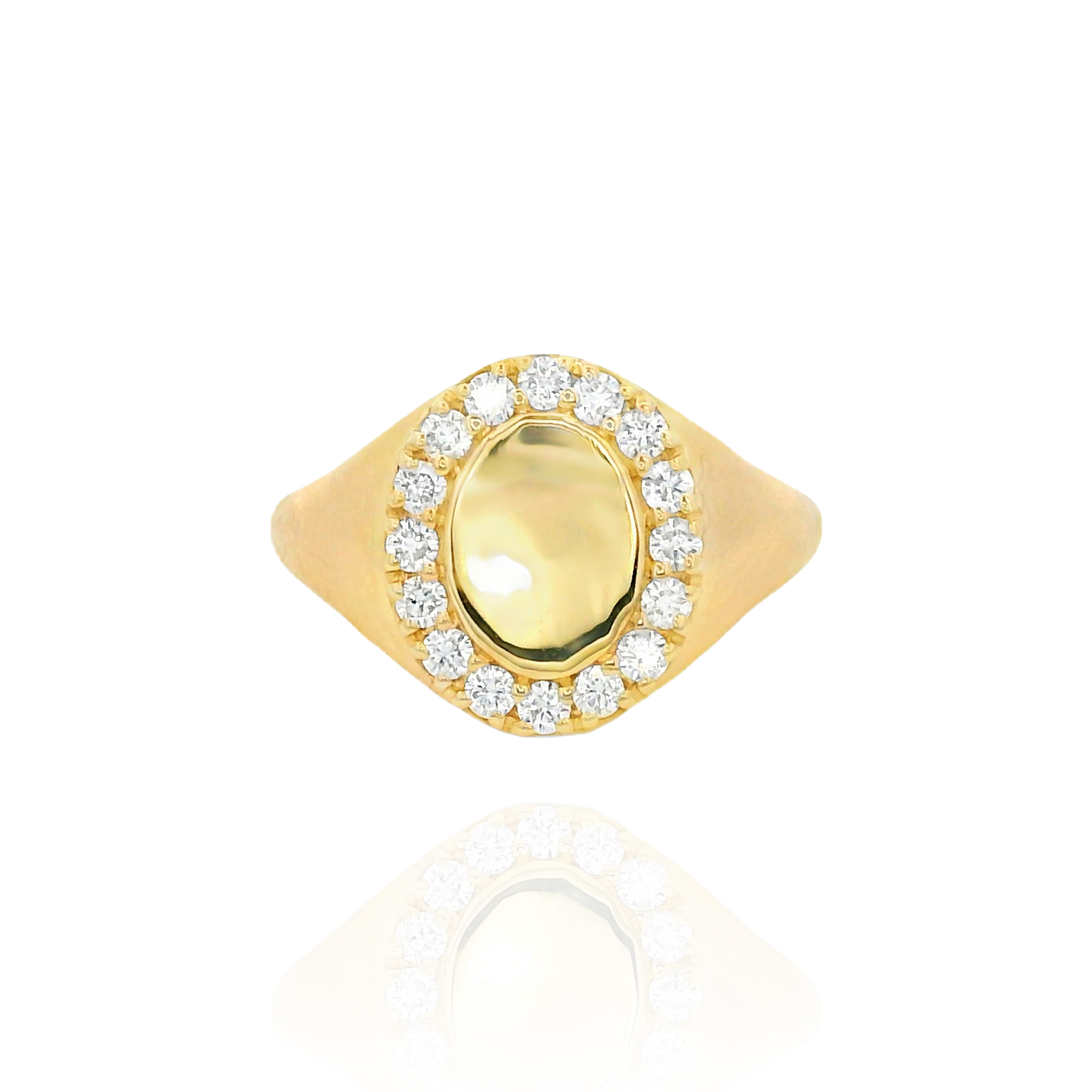 Palerma Flat Gold Face Pinky Ring