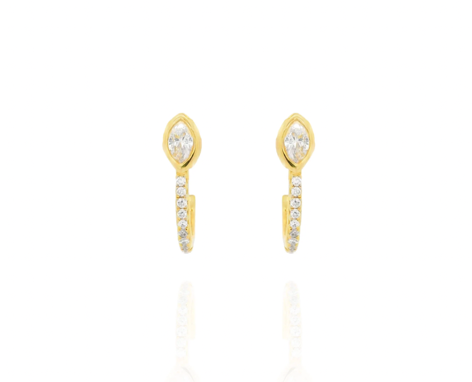 Vale - Pear Diamond Huggie