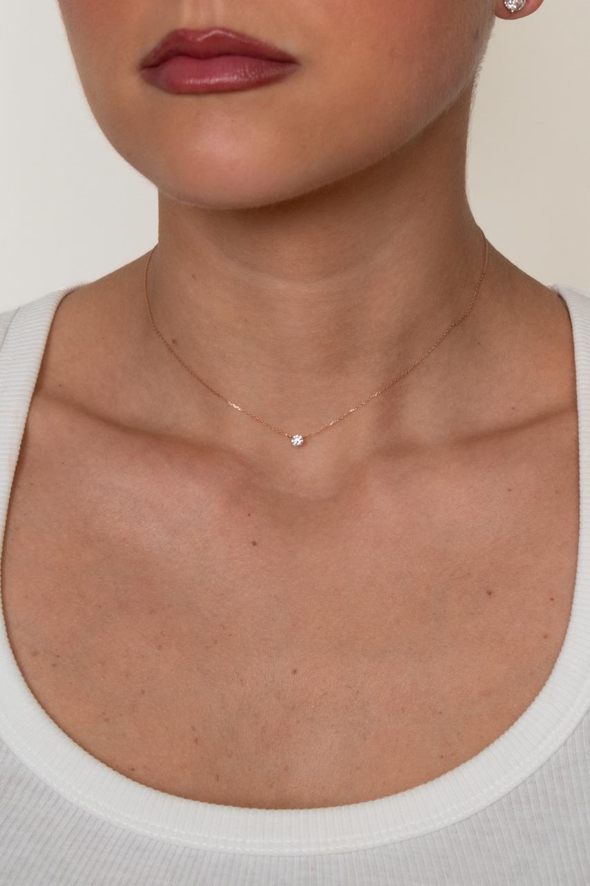 Dakota Round Solitaire Necklace