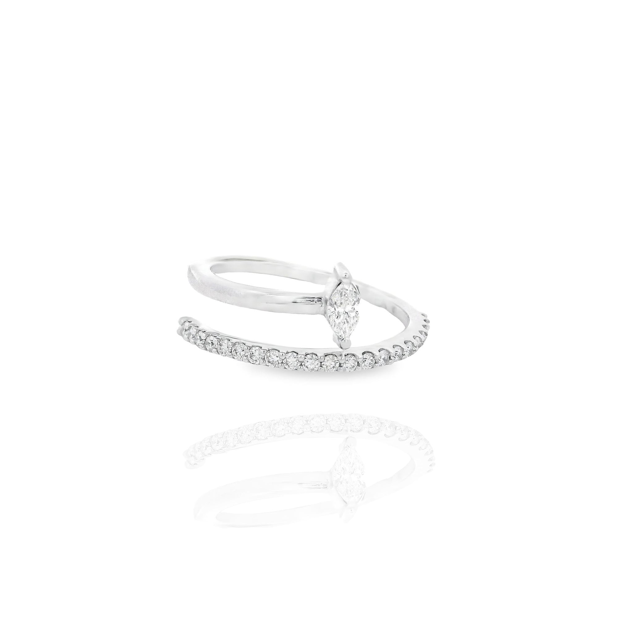 Meli - Single Marquise Diamond Wrap Ring