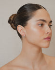 Rafaela - Two gold diamond double hoop