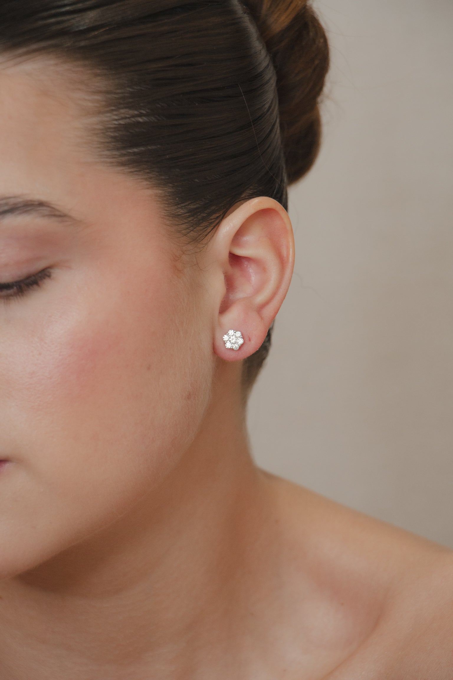 Margot - Flower Diamond Stud