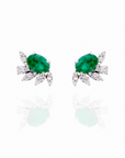 Brisa Emerald Half Flower Earrings