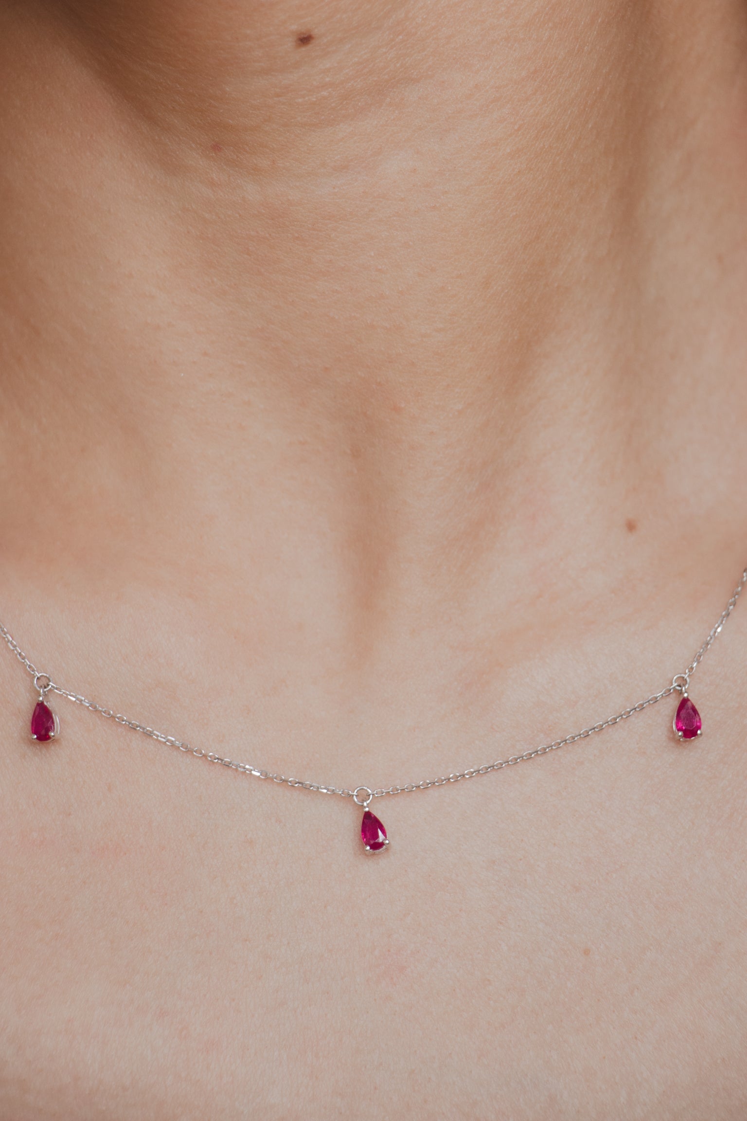Joss - Ruby Drop Necklace