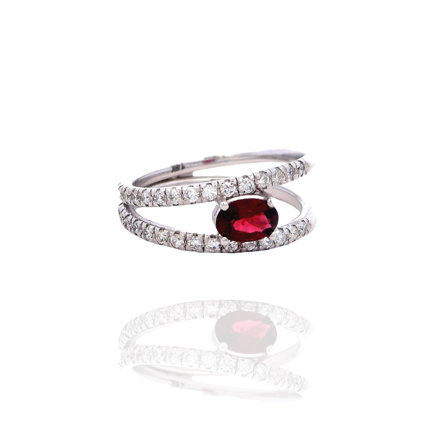 Elisa - Granate Double Ring