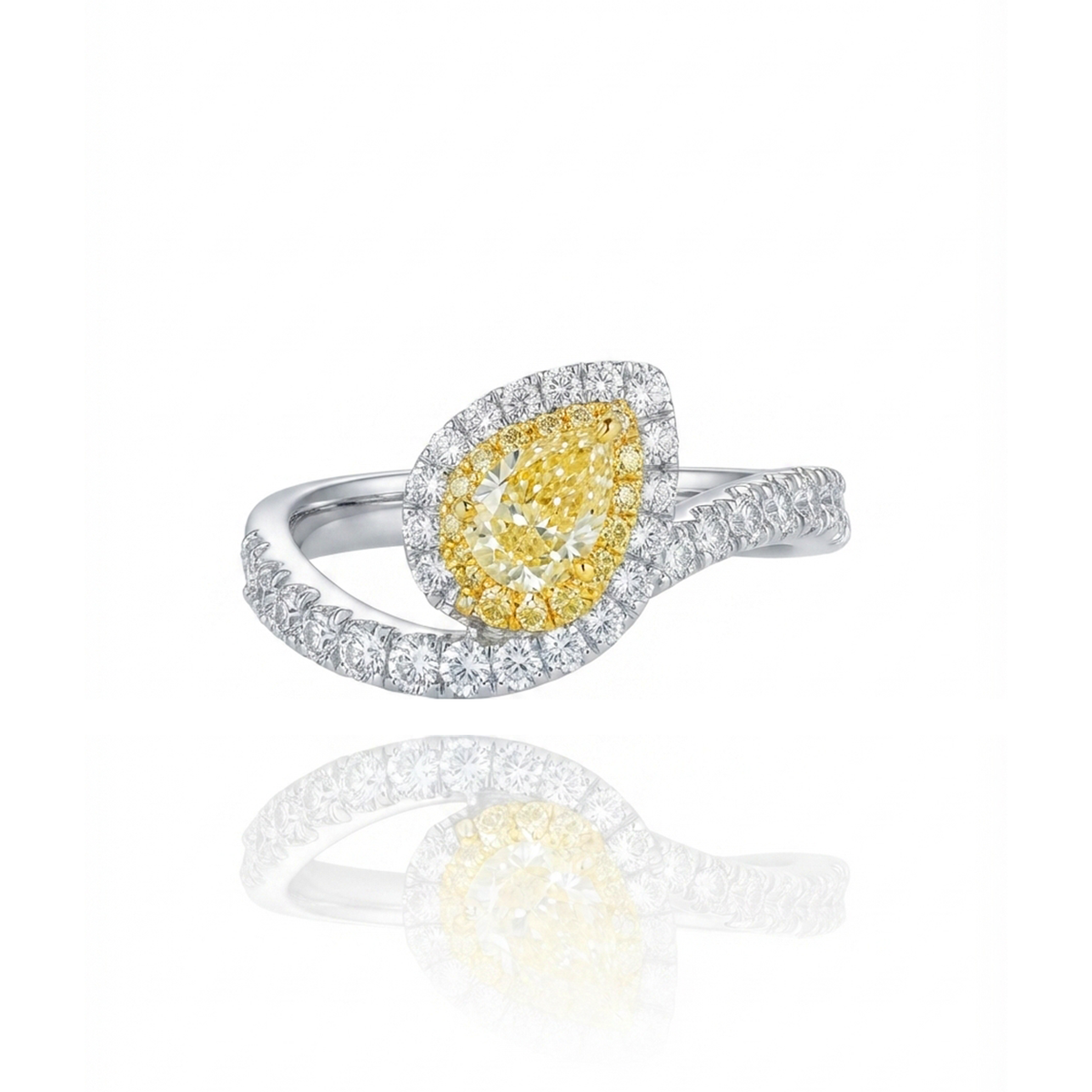Brooke Yellow Diamond Wrap Pear Ring