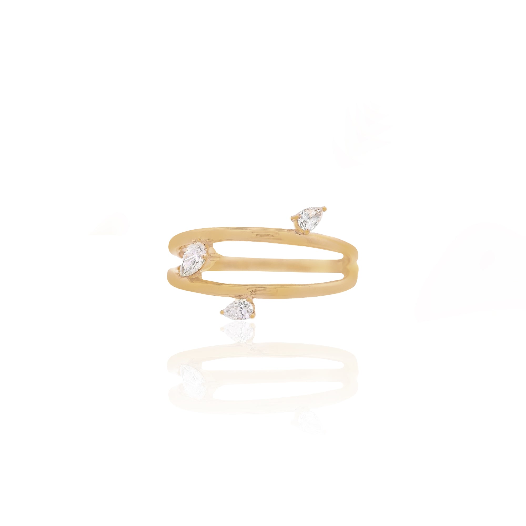 Lira - Triple Pear Diamond Ring