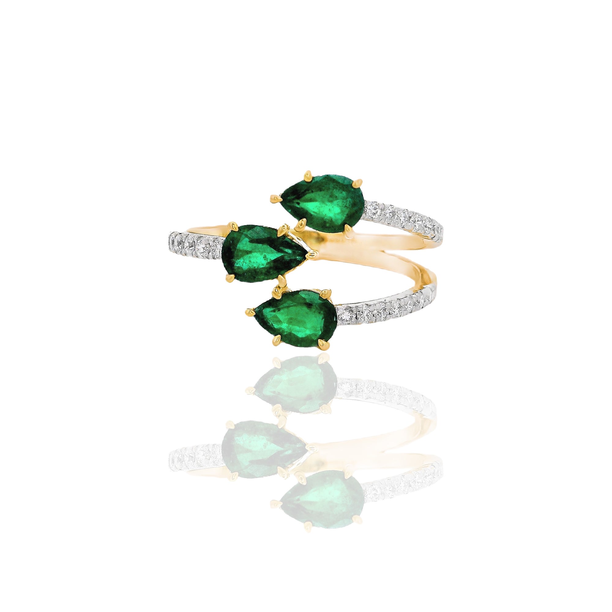 Luna - Emerald Triple Ring