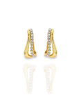 Bimba - Diamond & Curved Gold Hoop