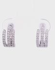 Silv - Triple Diamond Hoop
