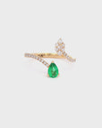 Aranza - Pear Emerald & Diamond Wrap Ring