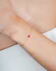 Sofi - Ruby Solitaire Bracelet