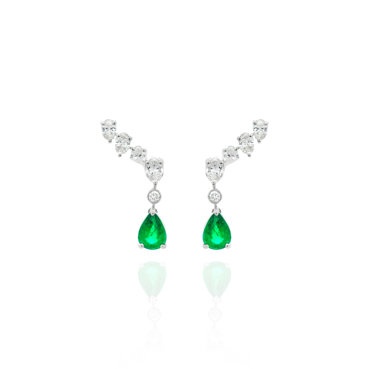 Alicia - Climber Drop Emerald Earrings