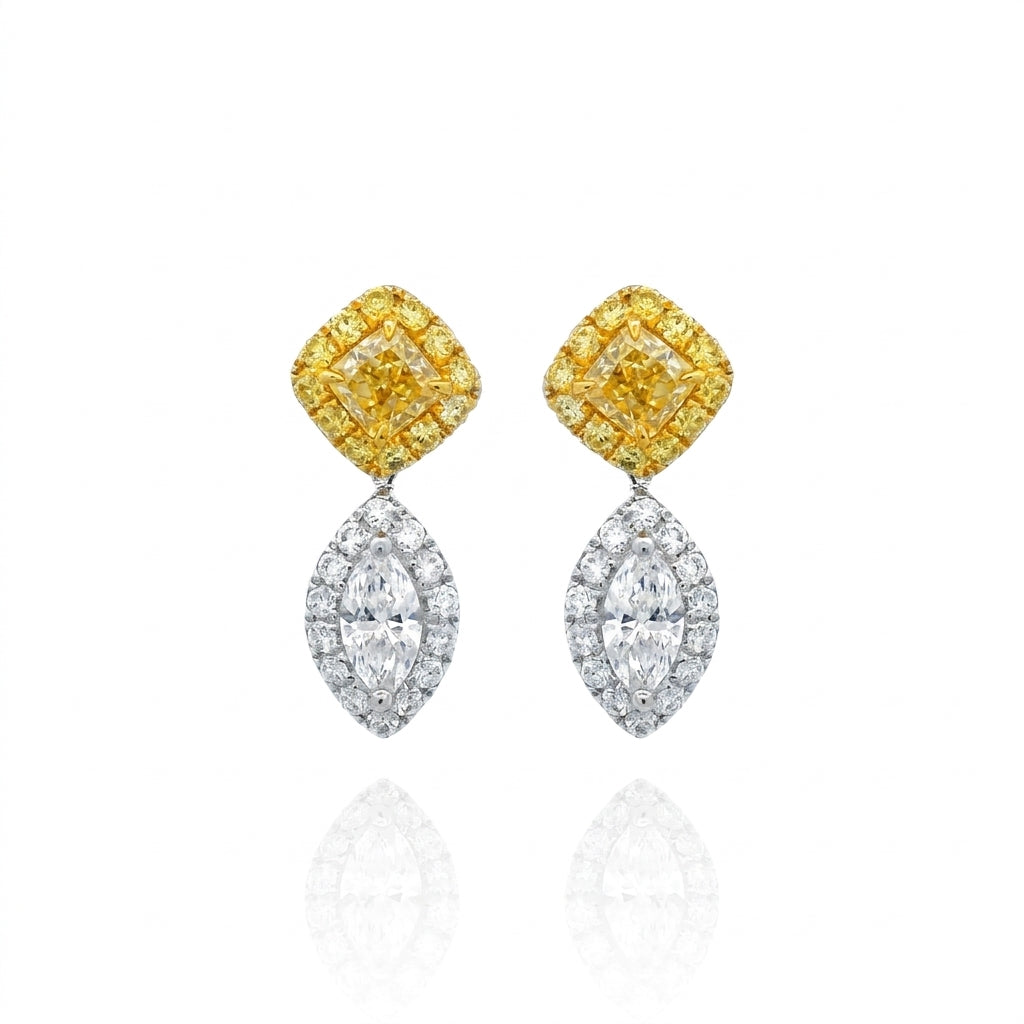 Rhea Yellow Diamond Cluster Drop