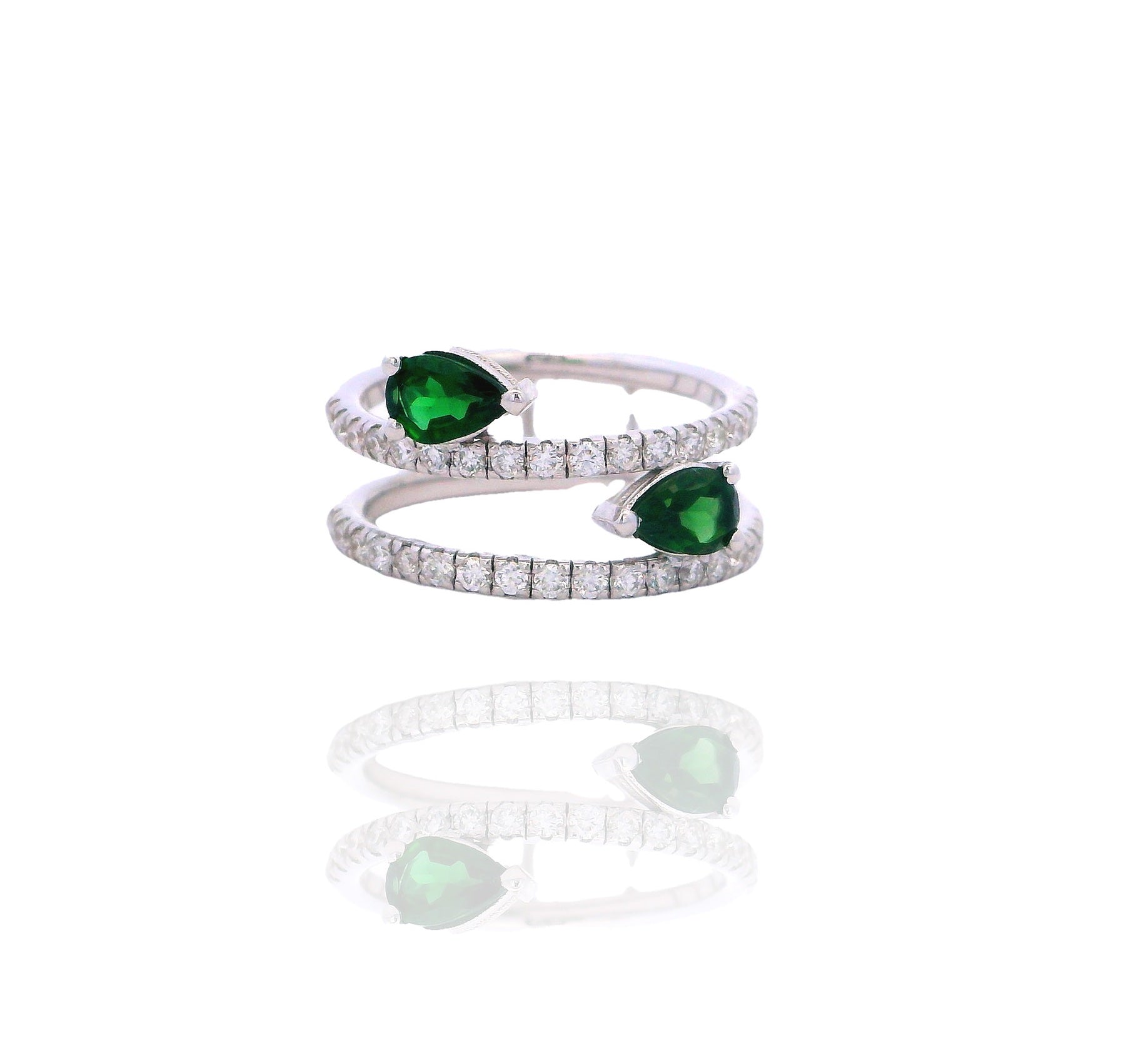 Sofia - Green Tourmaline Doble Ring