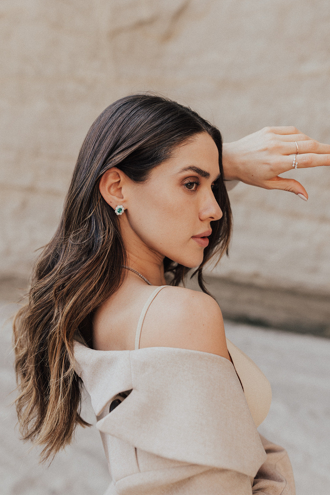 Grace - Emerald Floral Earring