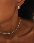 Silv - Triple Diamond Hoop