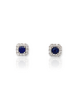 Dora - Mini Square Sapphire Earrings